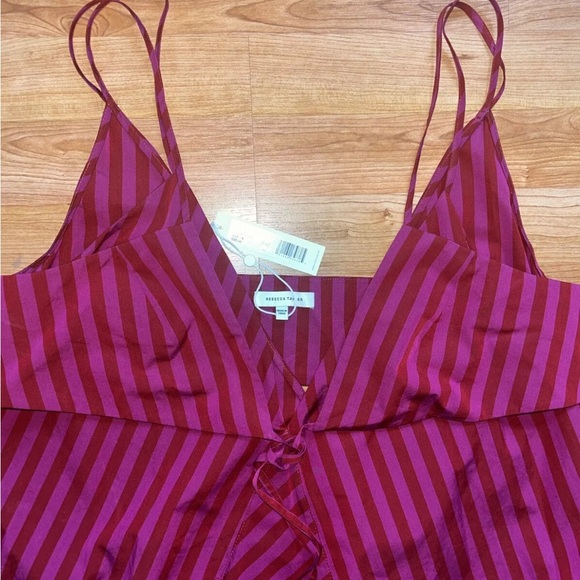 Rebecca Taylor Women's Marseille Stripe Dress HIBISCUS Size 16 NWT $395 - Picture 6 of 14